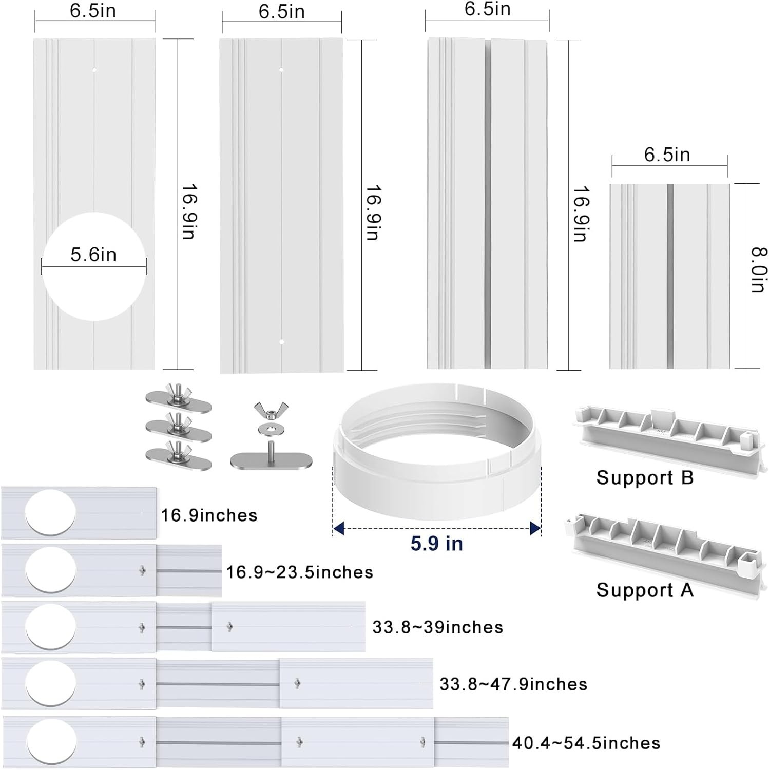Efficient Cooling Portable Window Vent Seal Kit for 5.9” AC Hoses – 2026 Upgrade