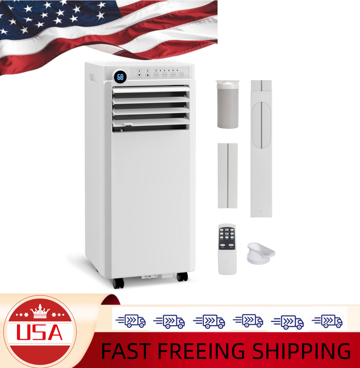 8,000 BTU Portable Air Conditioner Up to 350 sq. ft, 3-in-1 portable AC Unit wit
