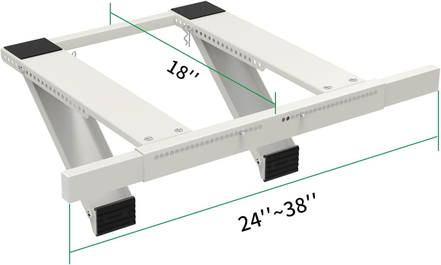 No-Drill Window AC Bracket – Safety Features, Adapts to 24-38&Prime; Windows