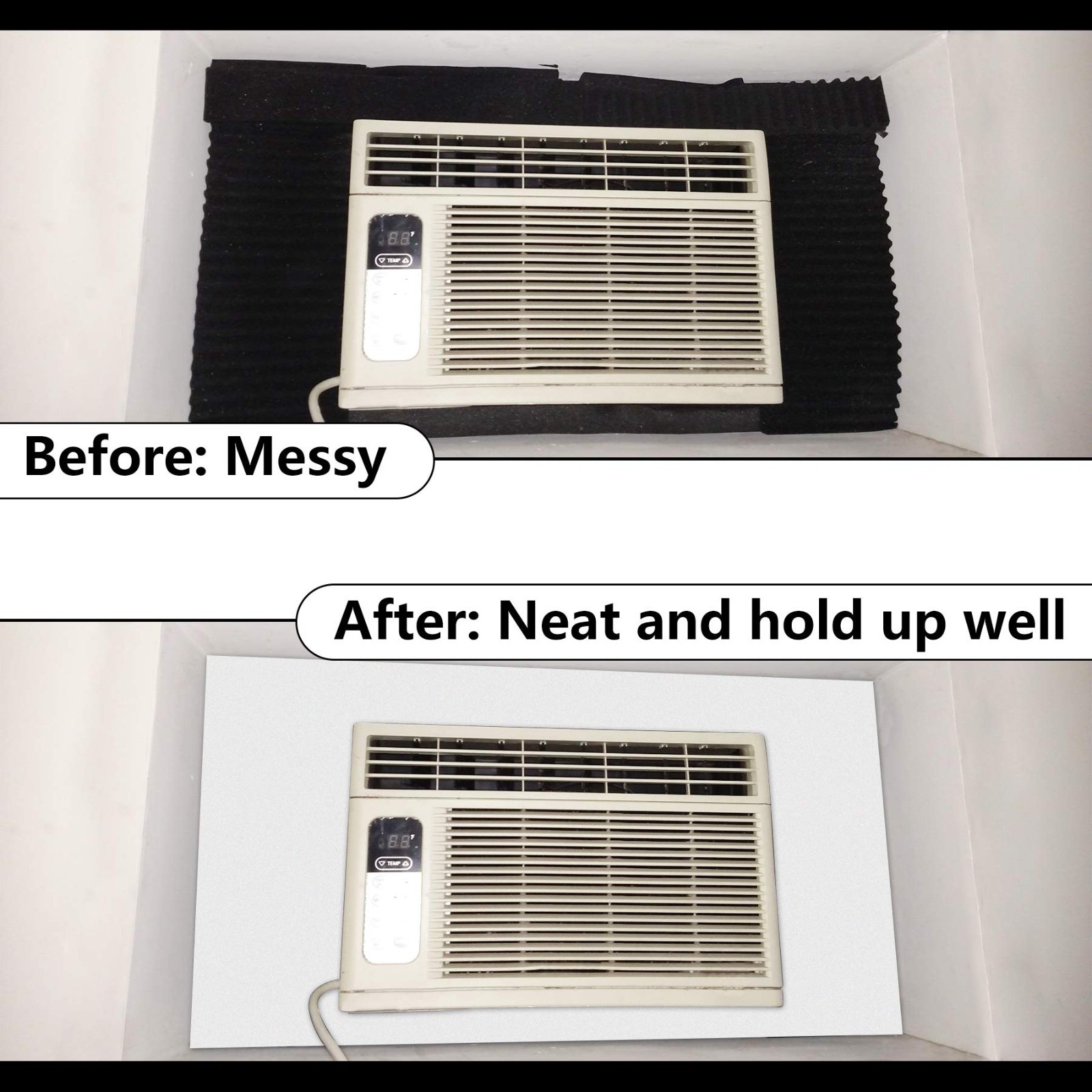 Window Air Conditioner Insulated Foam Panel Kit – Full Surround Seal for Heat &
