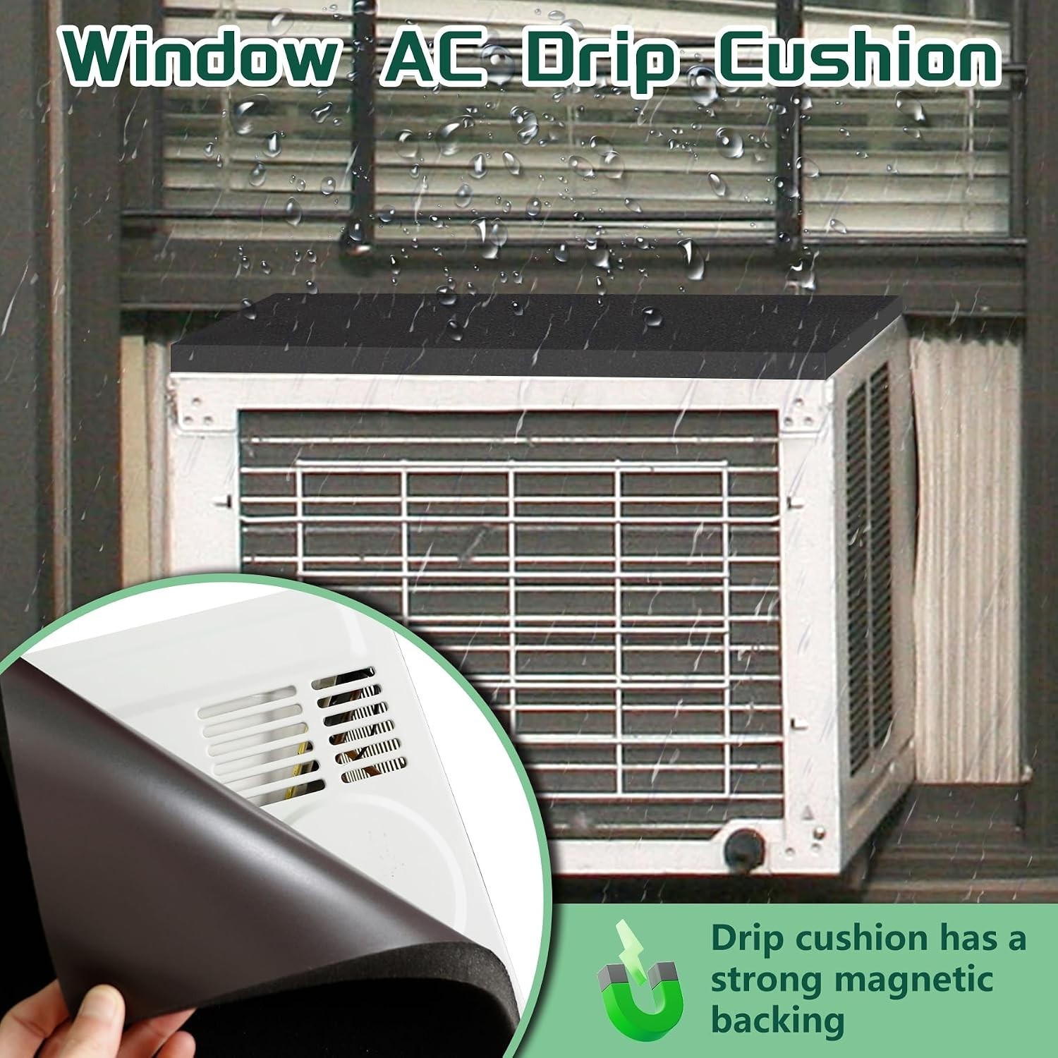 26&Prime; x 17&Prime; Cut-to-Fit Window AC Drip Cushion – Easy Install & Noise Blocker