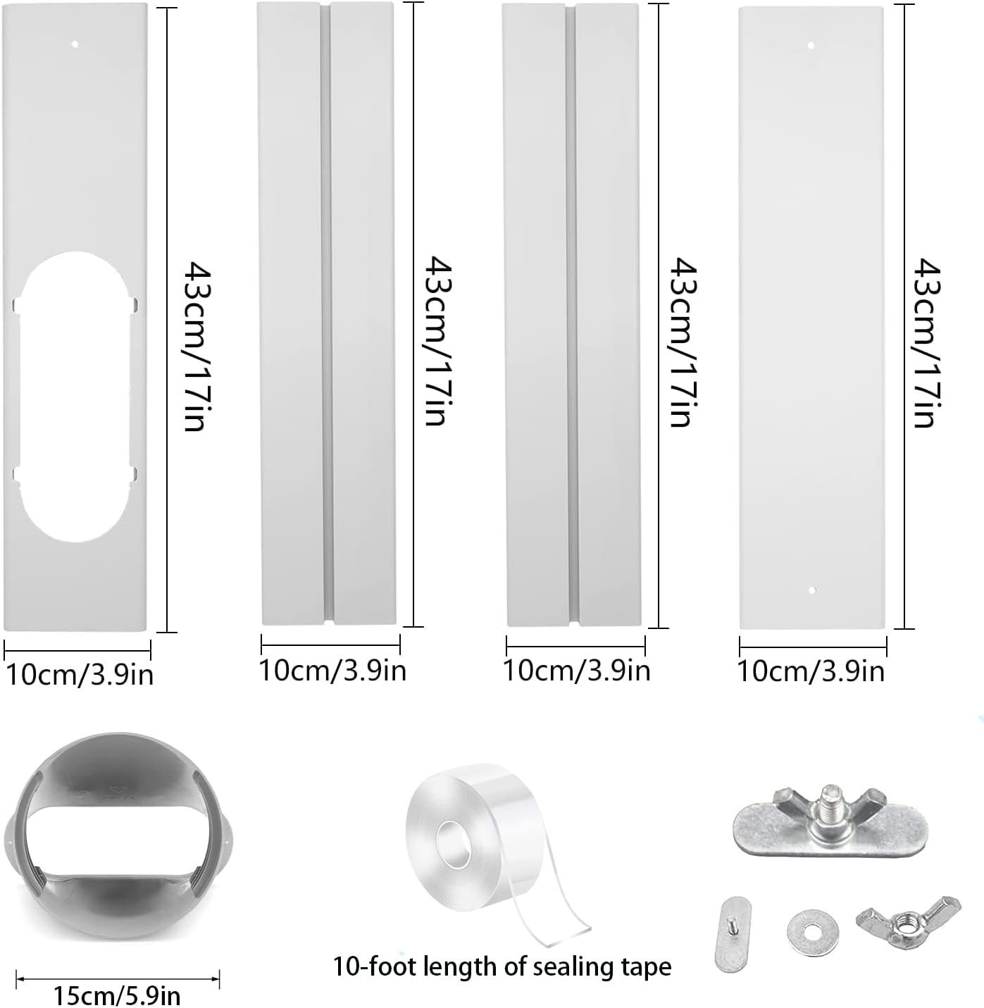 Kit de aire acondicionado portátil para ventana con manguera de escape de 5,9&Prime; p