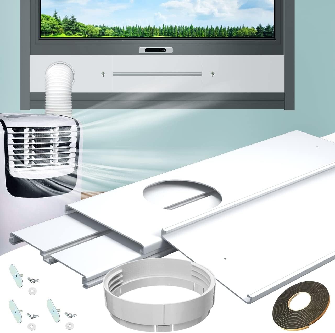 Compact Portable Air Conditioner Window Kit for Versatile Ventilation Solutions