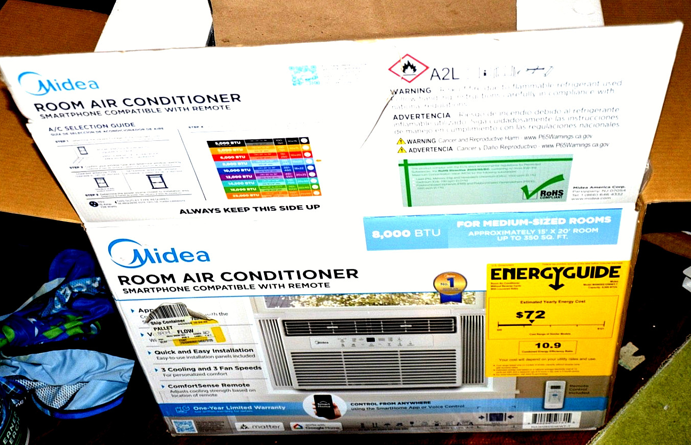 Midea EasyCool 8,000 BTU Energy Star Window Air Conditioner w/ Remote MAW08R1BWT