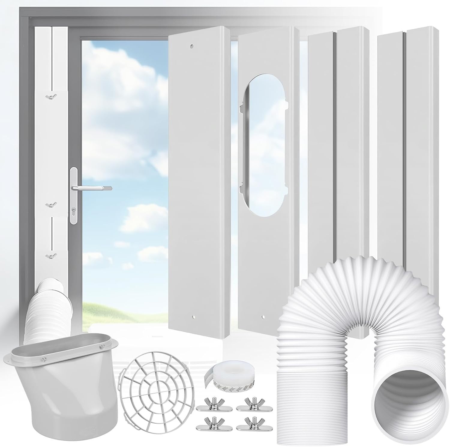 Portable Air Conditioner Window Kit Universal Window Seal AC Vent Kit 5.9in Hose