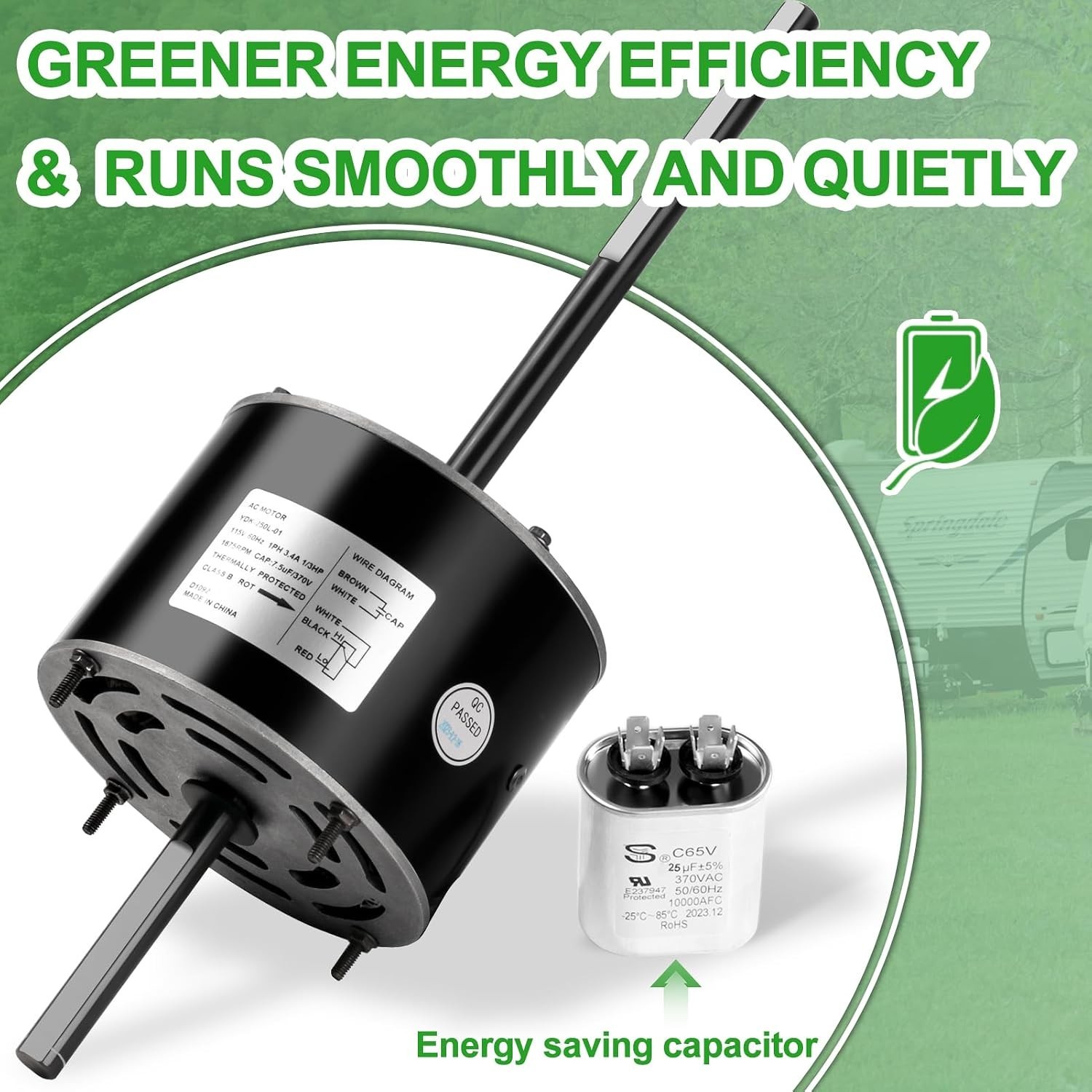High-Quality RV AC Fan Motor – Direct Fit for Coleman Mach