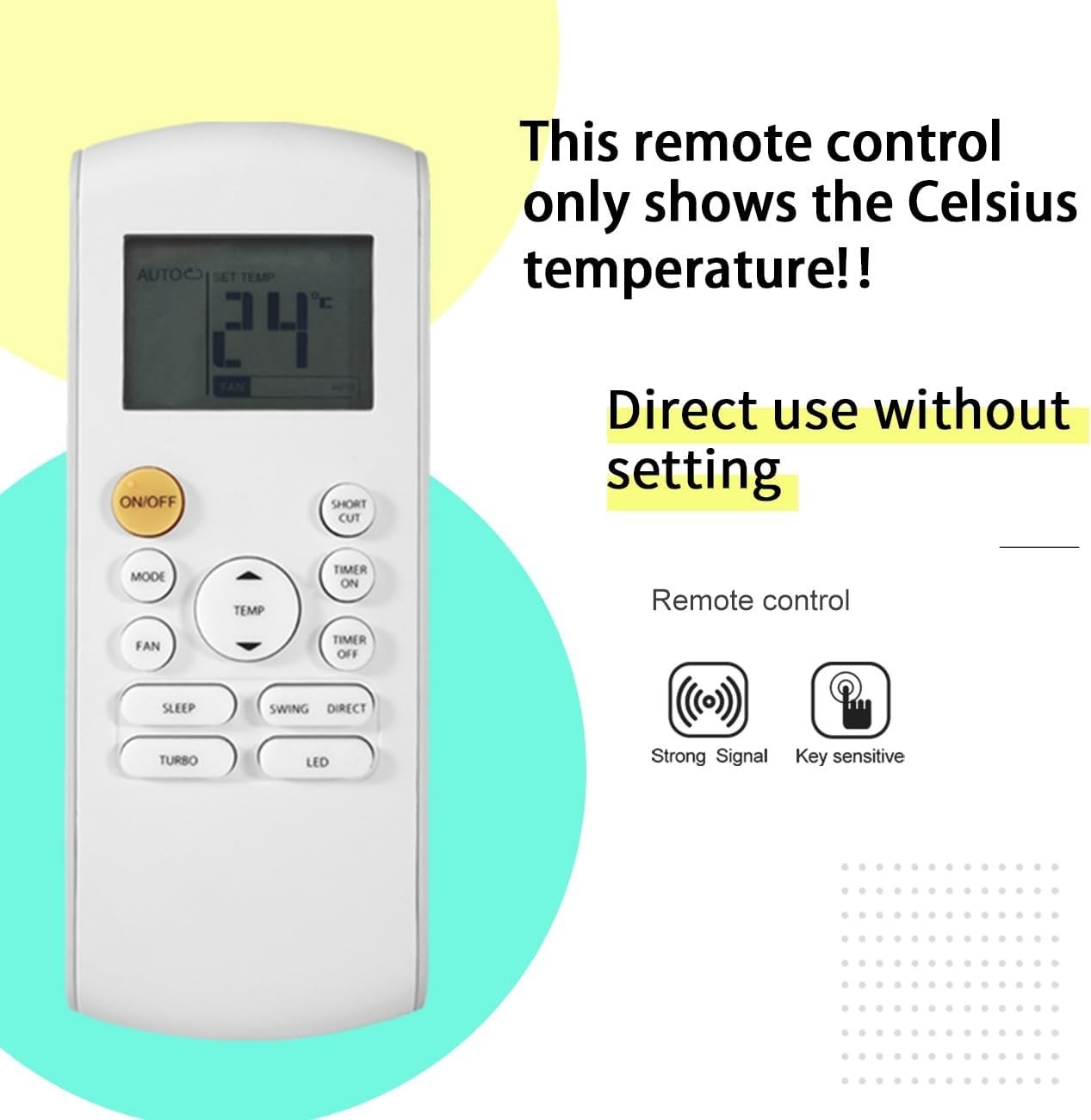 Lightweight Universal IR Remote for Midea Air Conditioners – Easy Button Control
