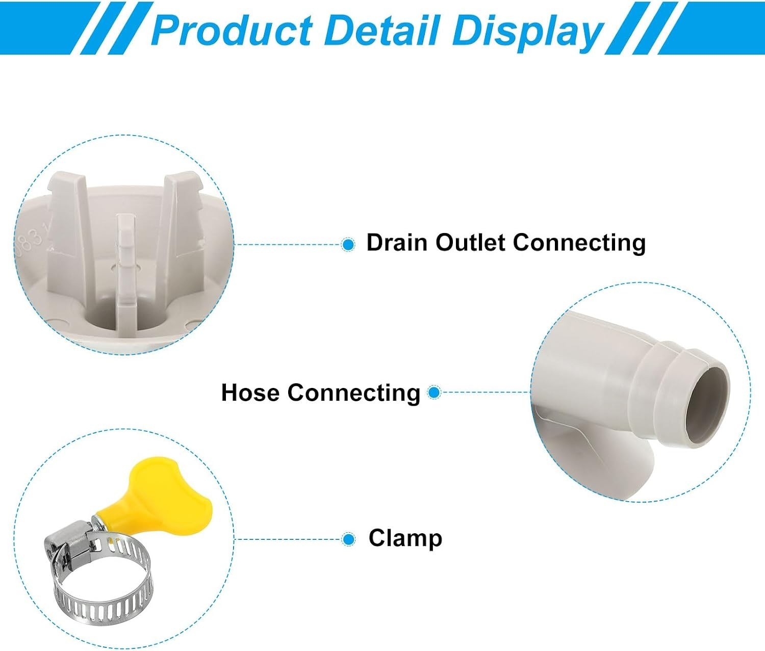 25mm Air Conditioner Drain Hose Connector, 1 Pcs Universal Drain Connector wi…