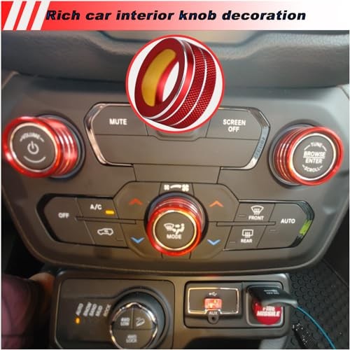 Center Console Air Conditioner Climate Control Audio Volume Tune Switch Red