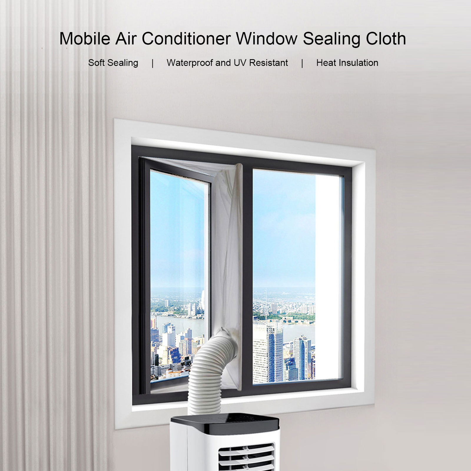 Air Conditioner Window Sealing Cloth Universal AC Window Frame Baffle Kit 9.8ft