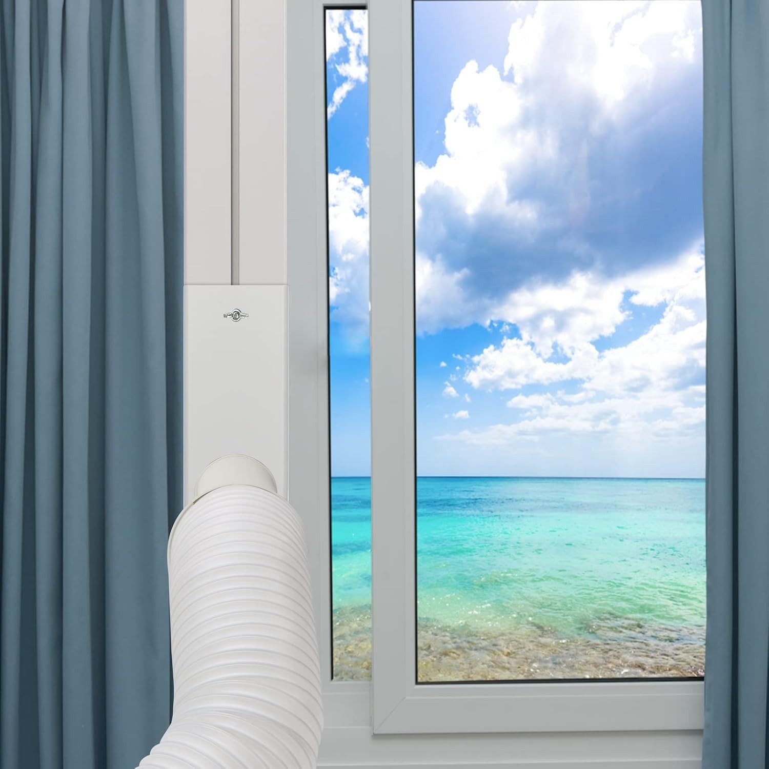 Portable AC Window Vent Kit, AC Seal Kit with 5.9&Prime; Hose for Sliding Windows |…