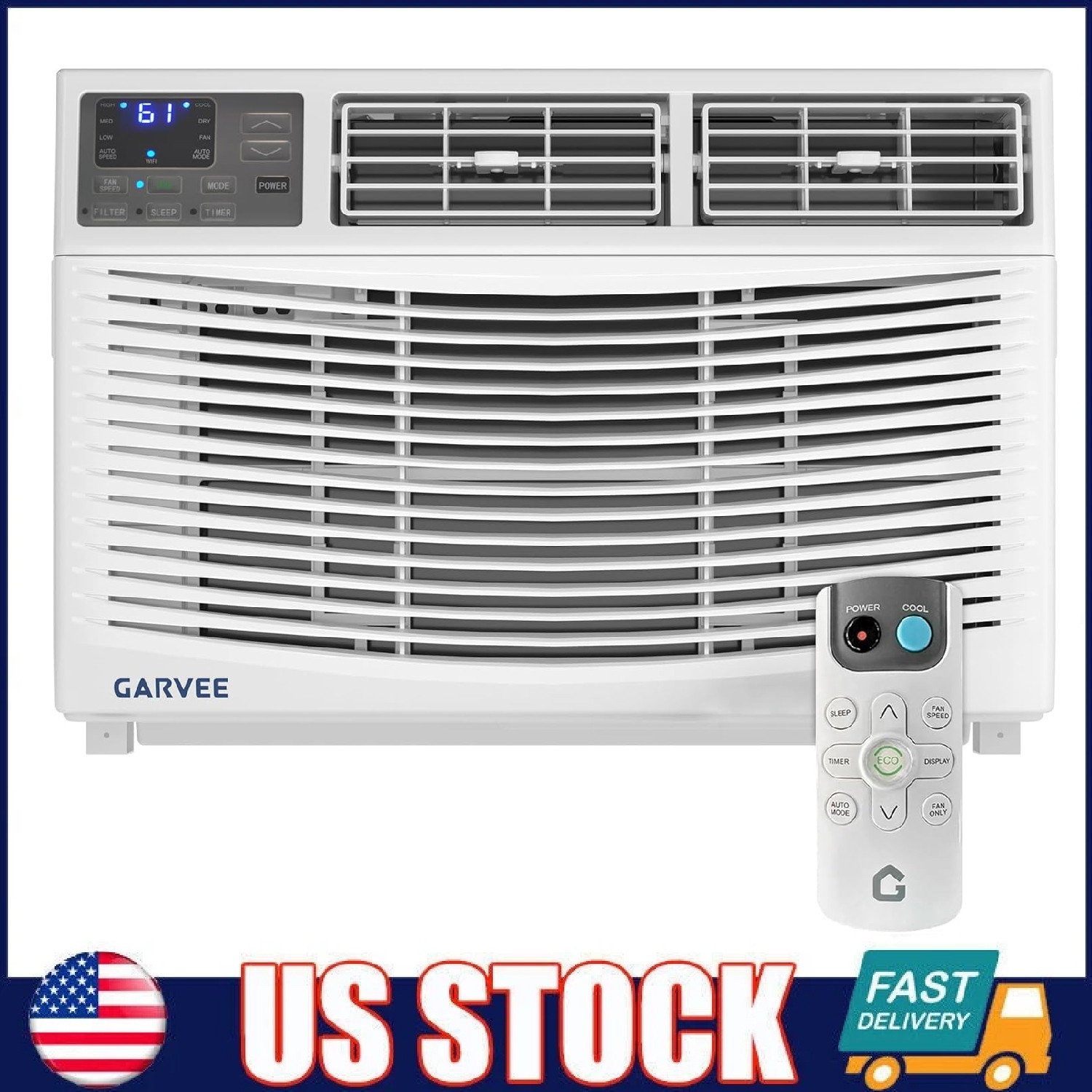 12000 BTU Window Air Conditioner & Remote Control 550 Sq.Ft. for Bedroom Office