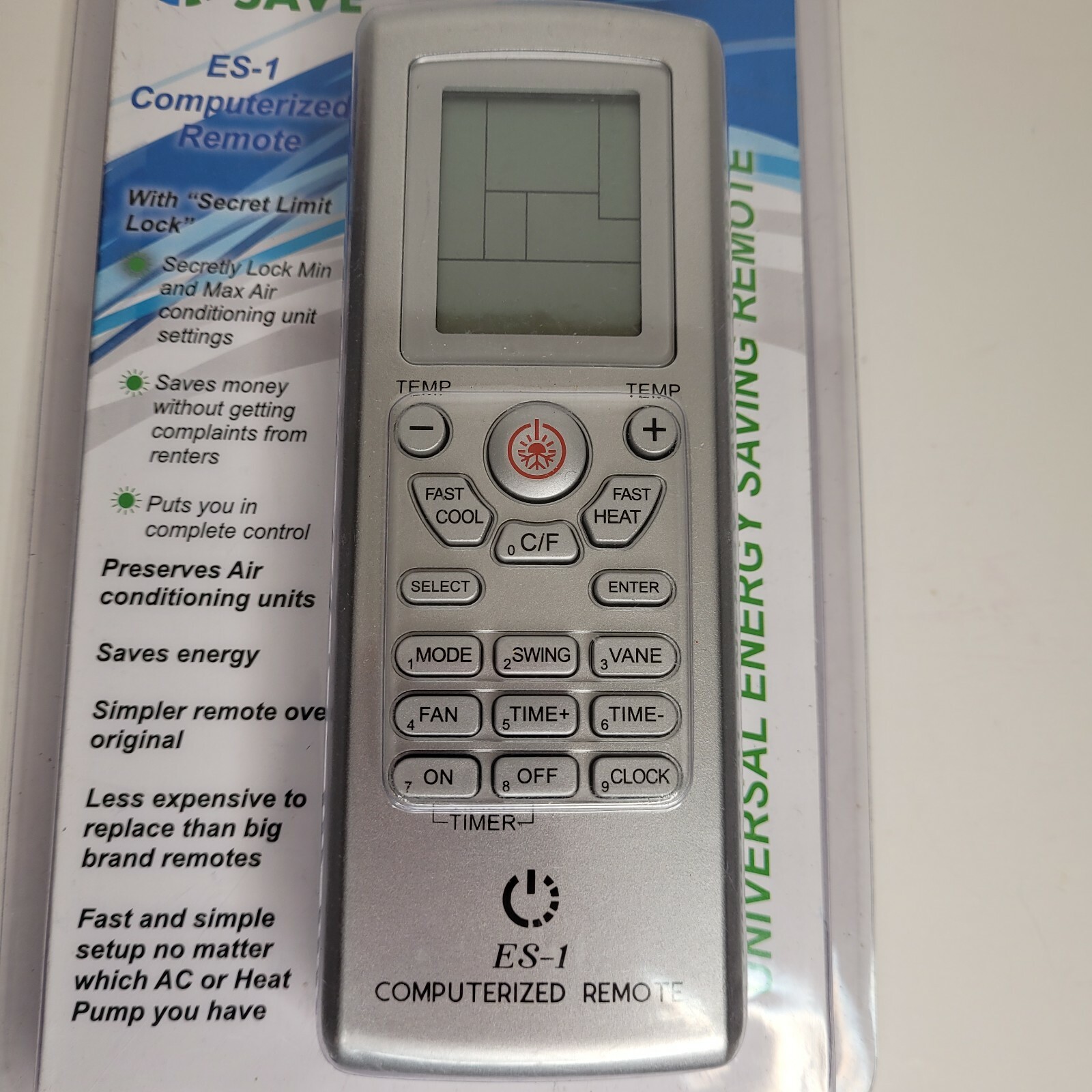 ENRGY SAVE ES-1 Universal Remote For A/C & Heat Pump Lot (Set of 2) New Sealed