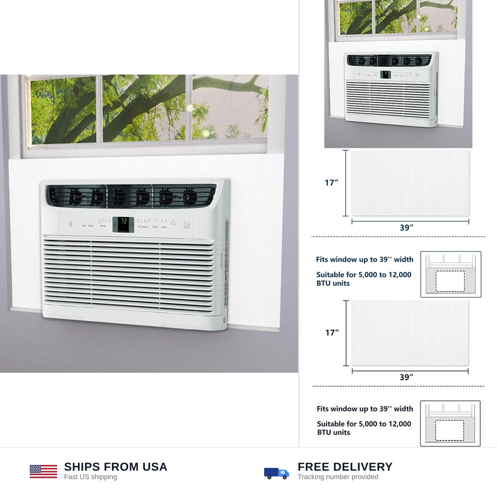 Window Air Conditioner Surround Foam Insulation Panels,AC Side Insulating Sun…
