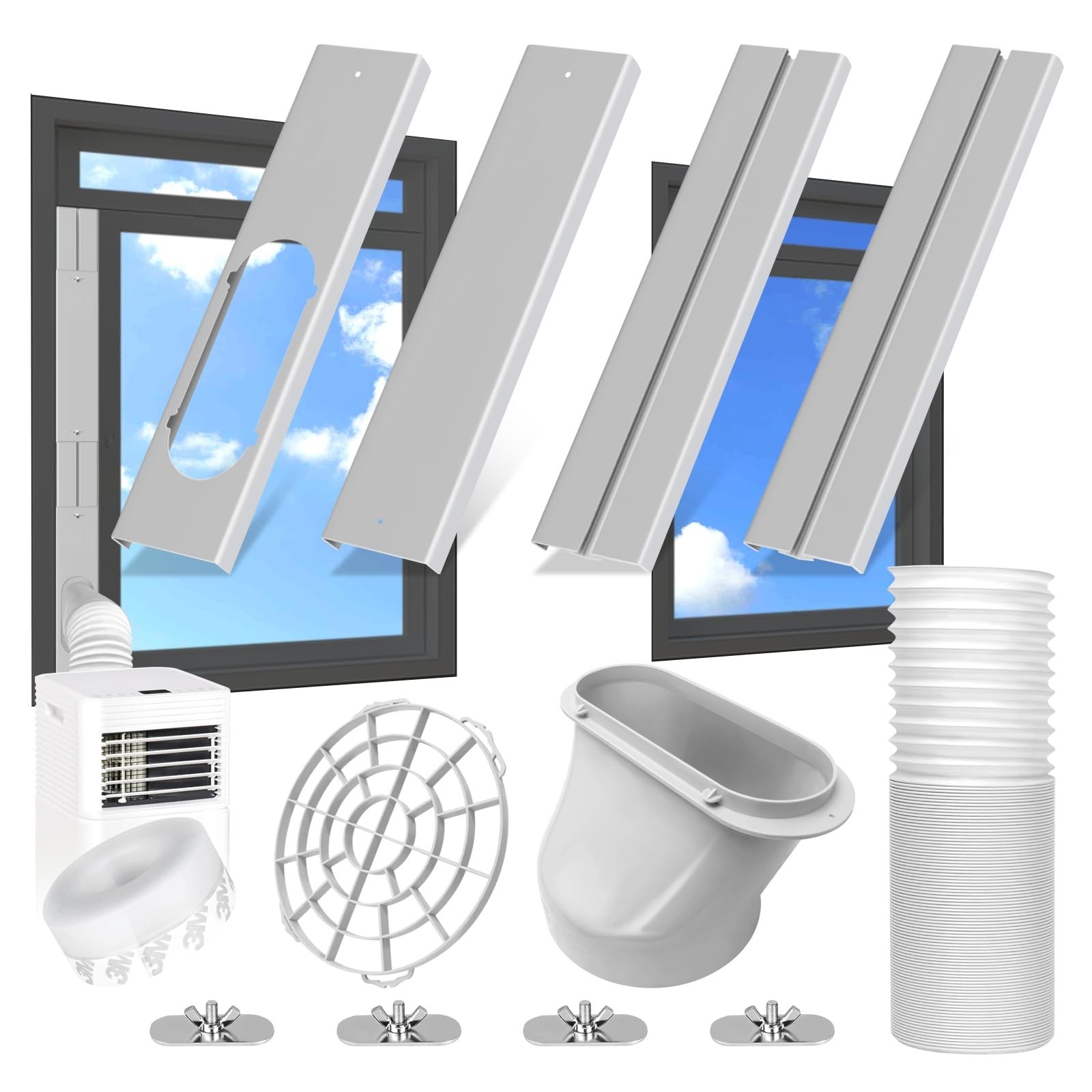 Portable Air Conditioner Window Kit with 5.9&Prime; Exhaust Hose – AC Vent Kit, Easy I