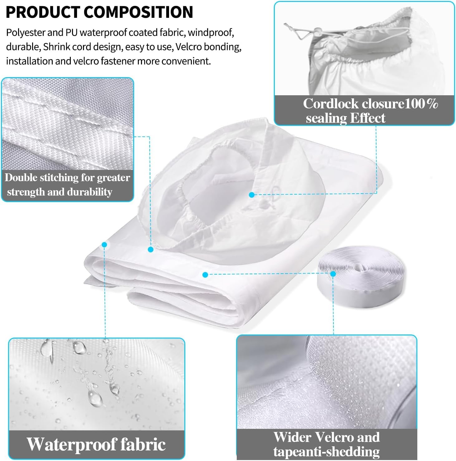 Inverter Portable Air Conditioner Sliding Door Seal Kit Compatible with Midea