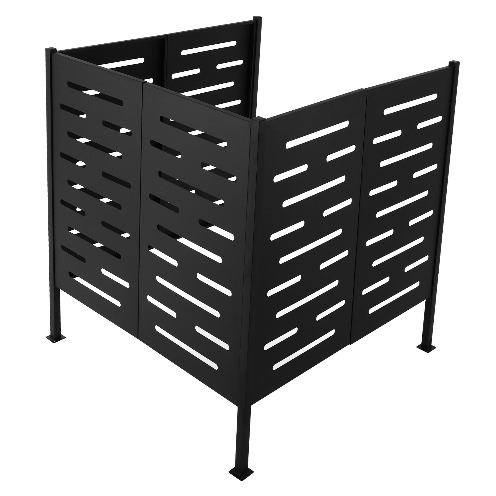 42x44in Black AC Unit Fence Outdoor Iron Enclosure for Privacy & Protection