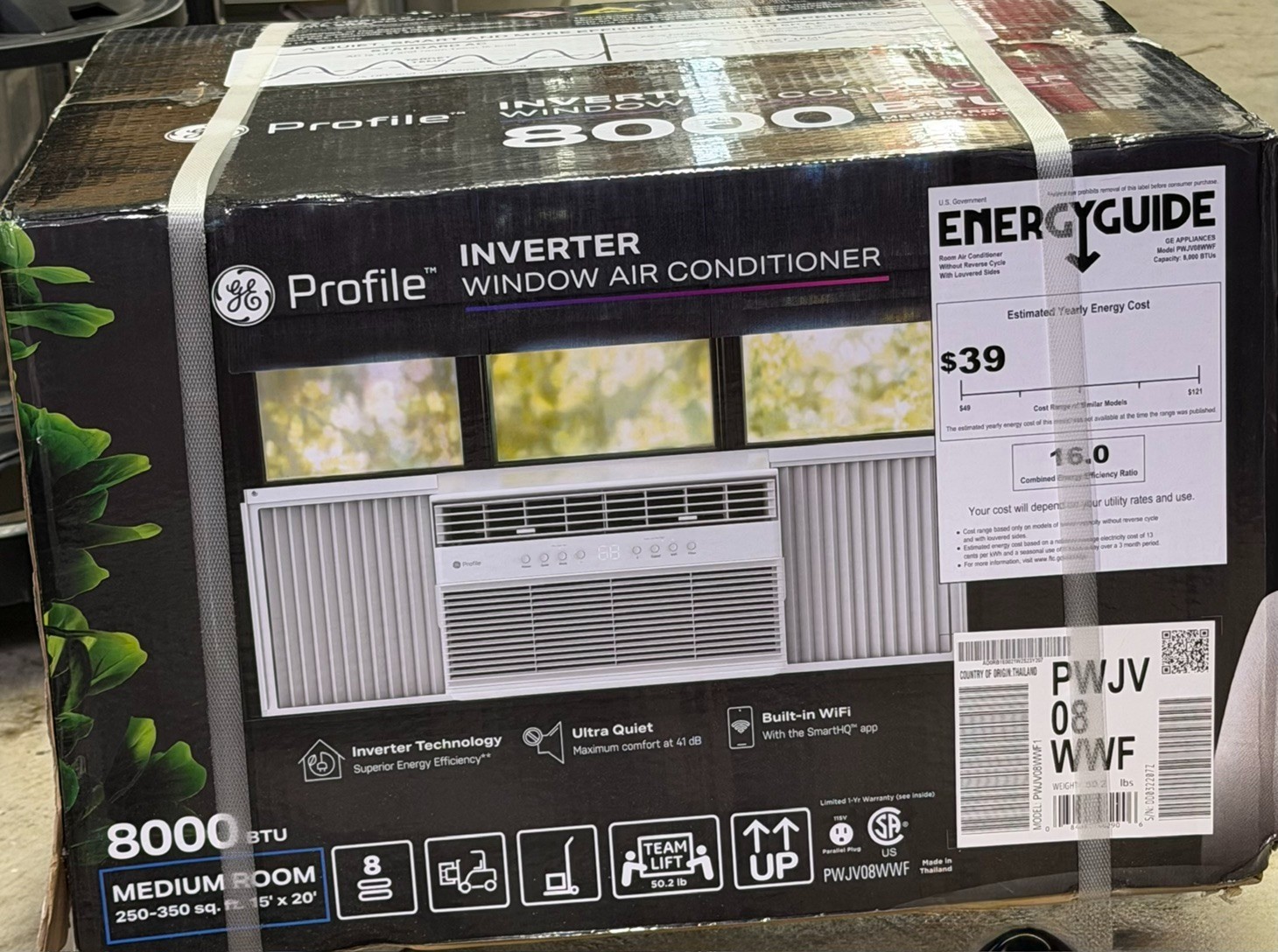 GE Profile Inverter Window Air Conditioner Unit 8,000 BTU with Energy Efficient