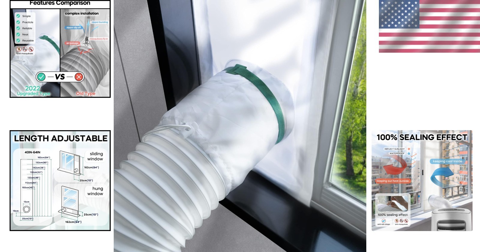 Universal Portable AC Window Seal Kit – Adjustable 10×40-64&Prime;« 