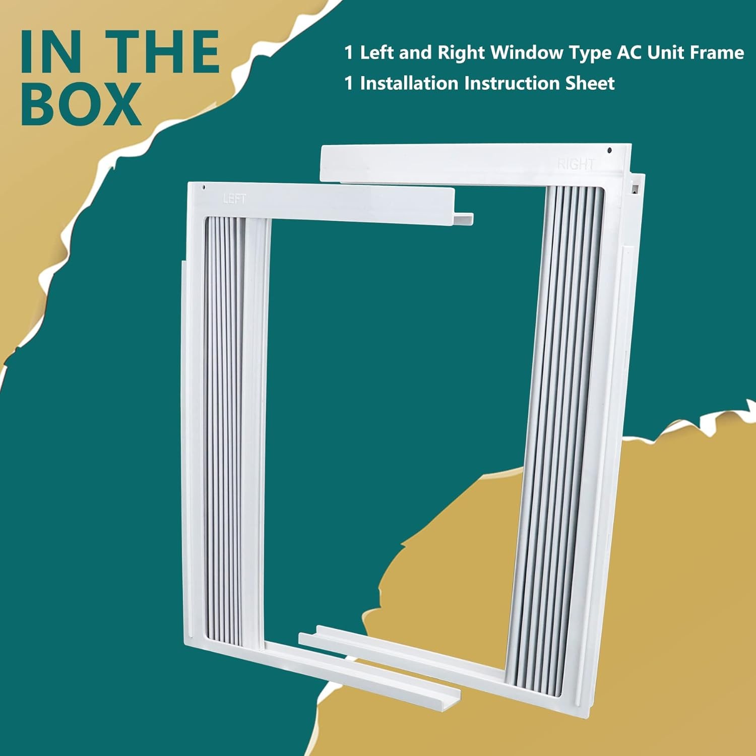 Window Air Conditioner Side Panels Curtain Kit with Frame Window AC Insulation