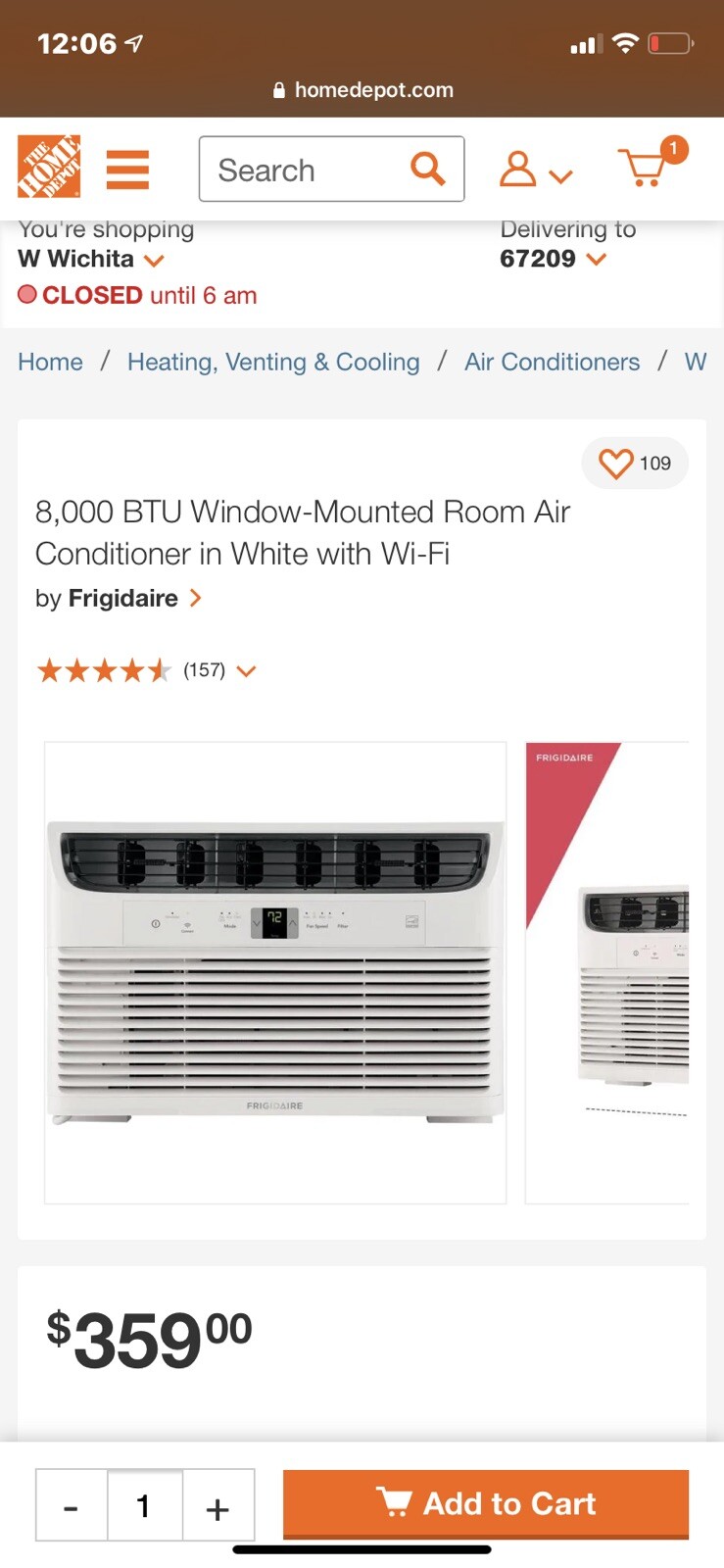 frigidaire 8000 btu wifi connected Window Air Conditioning Unit