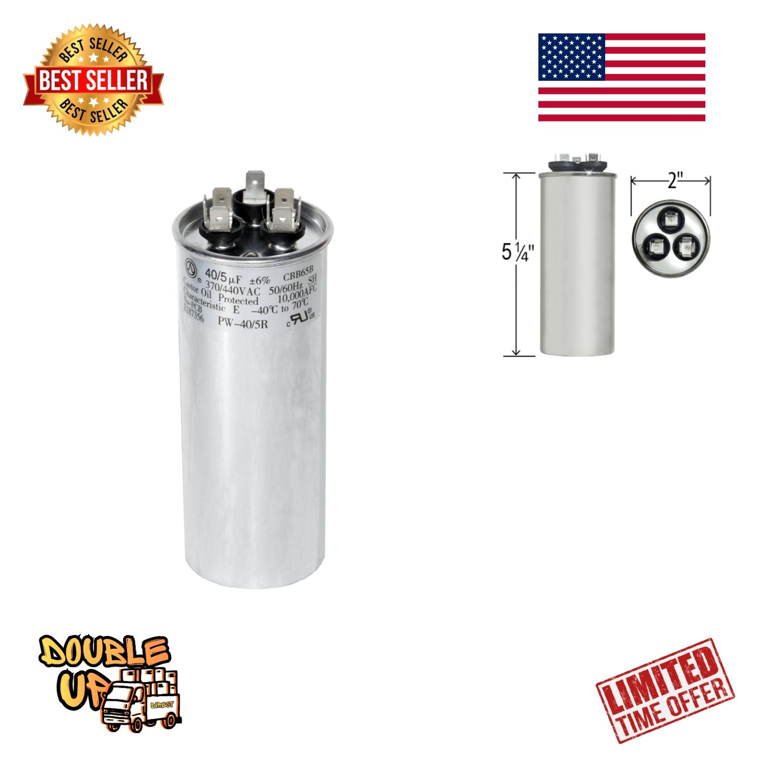 Versatile 440 Volt Dual Run Capacitor – Ideal for Air Conditioner Replacement