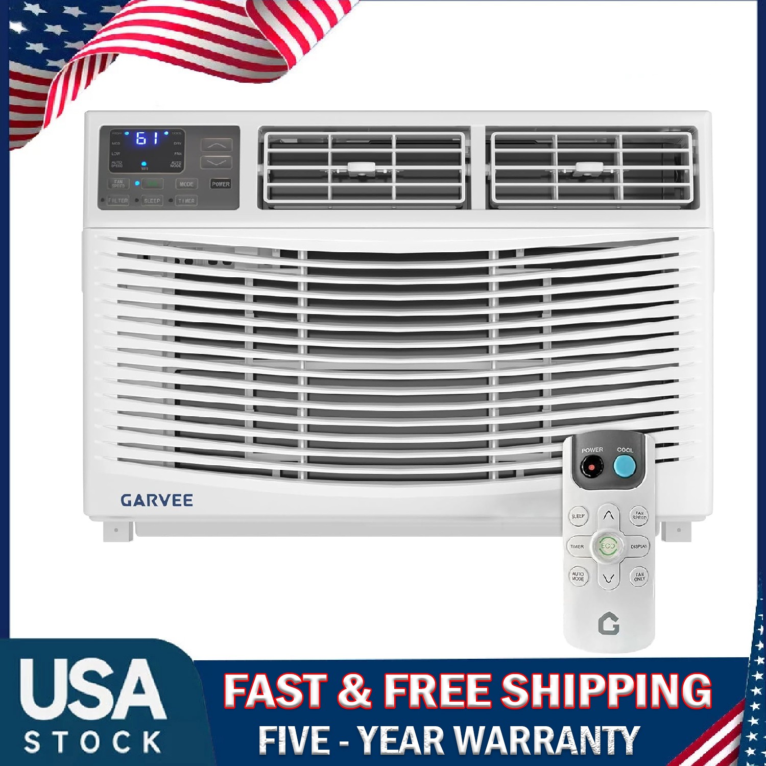 12000 BTU Window Air Conditioner & Remote Control 550 Sq.Ft. for Bedroom Office