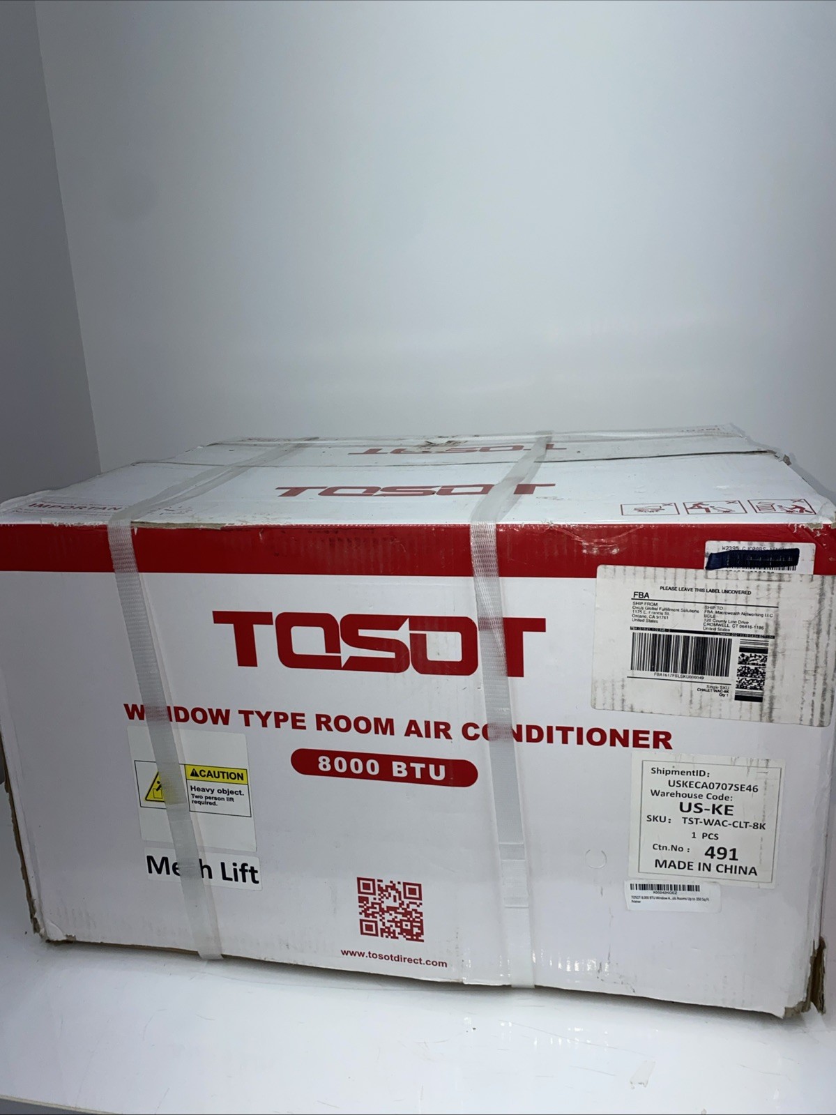 TOSOT WINDOW AIR CONDITION, 8,000 BTU COOLS ROOMS UP TO 350 SQ FT WHITE