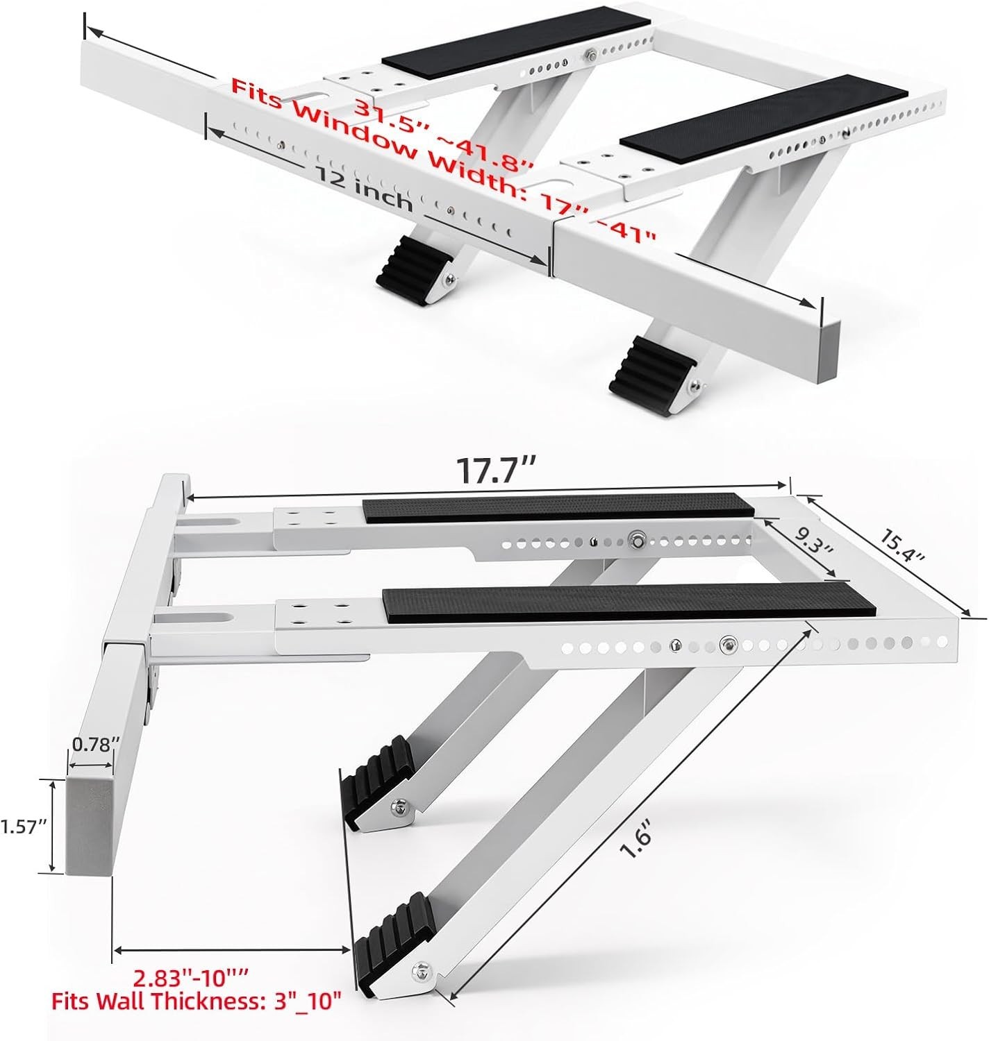 Effortless Installation No-Drill Window AC Bracket – Fits Most Windows, 300lbs
