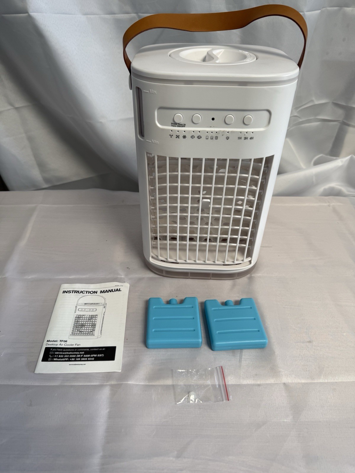 Balko Small Air Conditioner w/ 2Ice Packs, 16.5ft no remote or charging cable