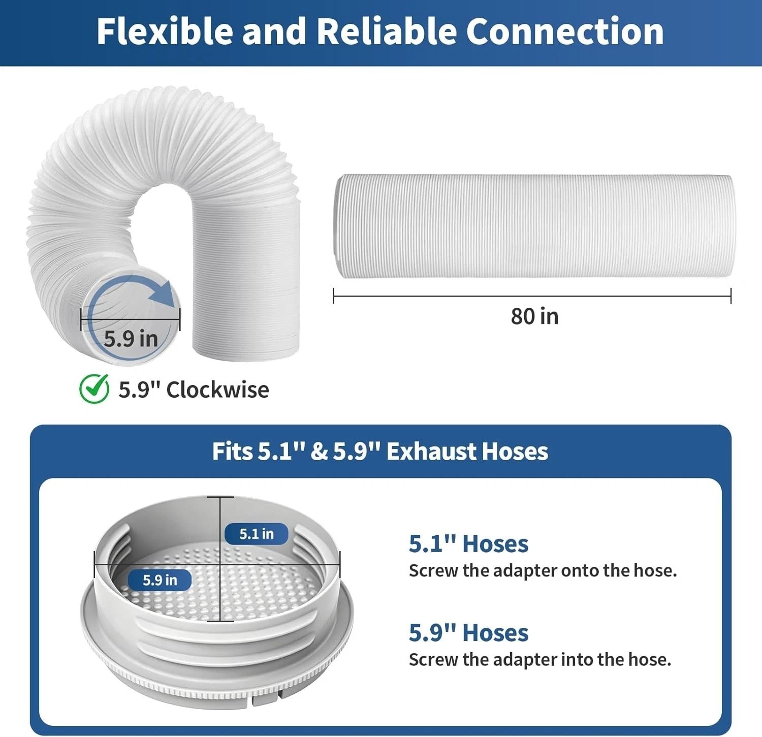 Portable Air Conditioner Sliding Door Vent Kit Adjustable Length up to 90 Inches
