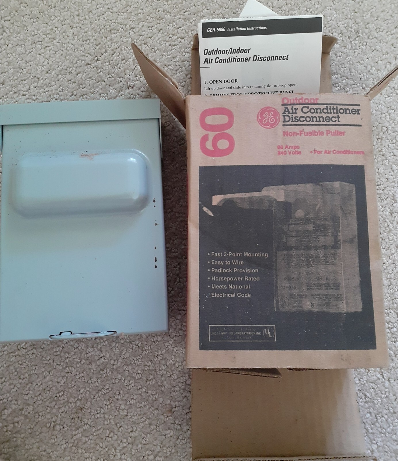 GE Outdoor Air Conditioner Disconnect..NEW