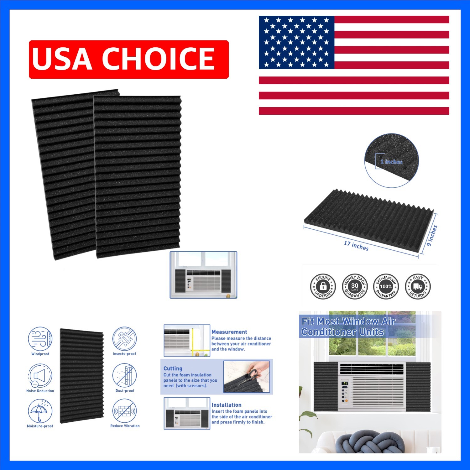 Window Air Conditioner Side Panels Foam Panels for Window Air Conditioner, AC…