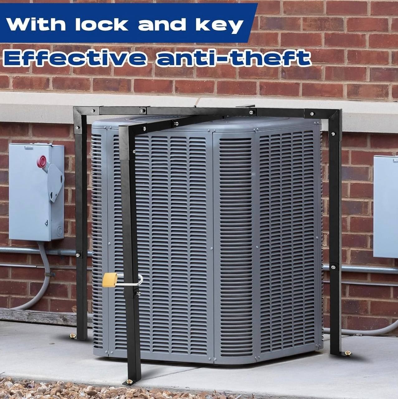 MorningRo AC Security Cage for Round/Square Air Conditioner Adjustable 29-46”