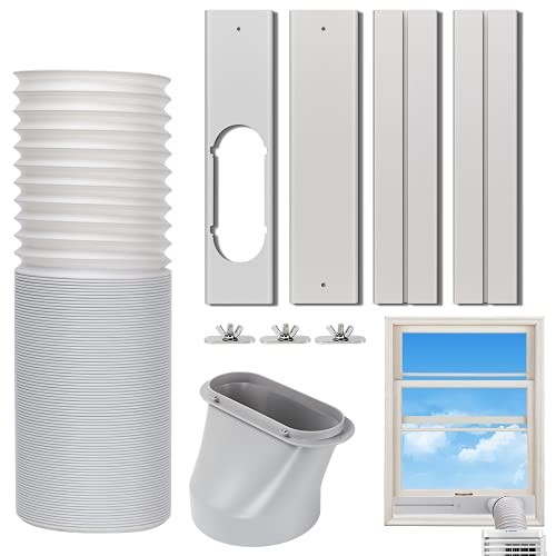 Portable Air Conditioner Window 5.9&Prime; Diameter Kit & Exhaust Hose 59&Prime; Length