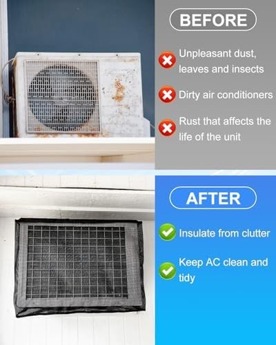 Mesh Window AC Cover, U-Shape Air Conditioner Outdoor Unit Cover, Dustproof Wate
