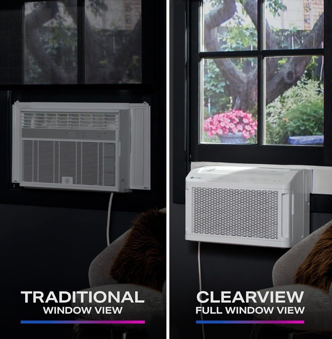 GE Profile ClearView 8,300 BTU 115V Window Air Conditioner 350 Sq. Ft. White