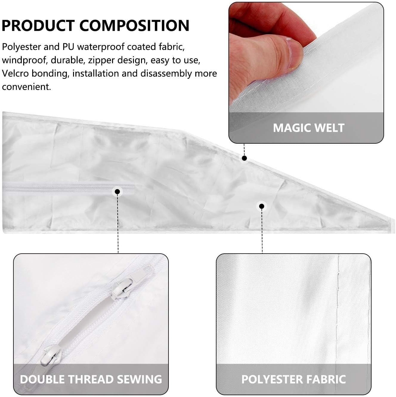Energy-Saving Air Exchange Guard with Zipper for Windows Up to 158 Inches