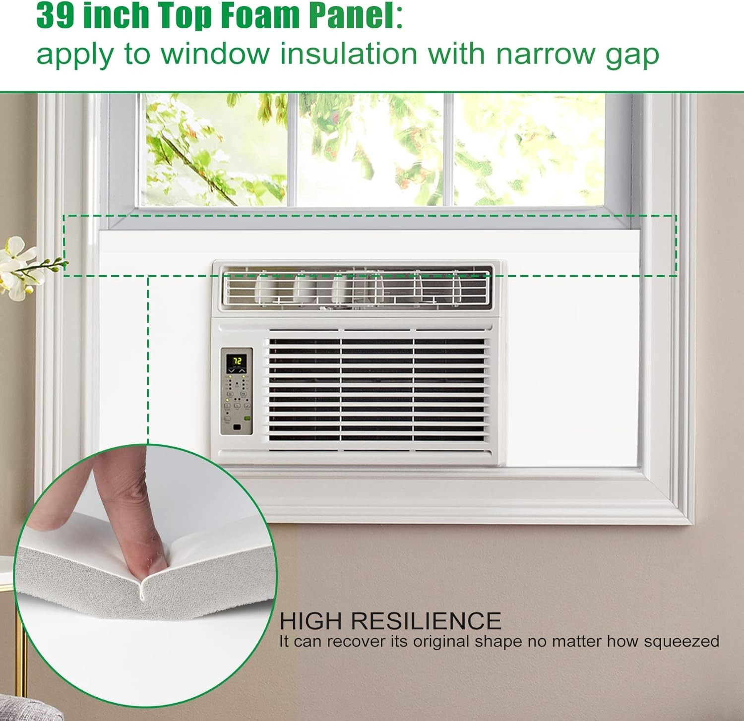 Window Air Conditioner Side Panels Pack of 2 Foam Panels Cover with Seal Strip