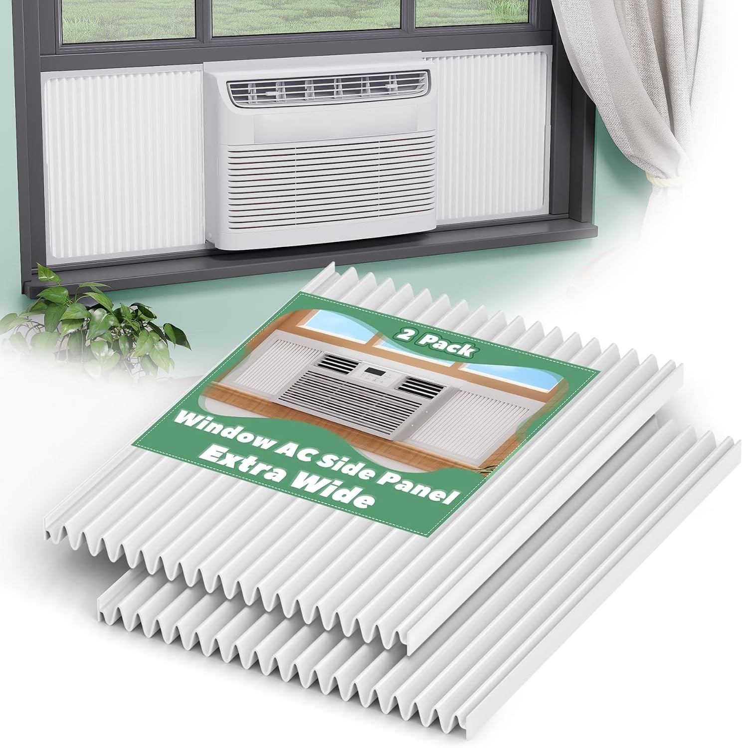 Window Air Conditioner Side Panels, 17&Prime; H x 19-1/4&Prime; W Extra Wide AC Side Panel,