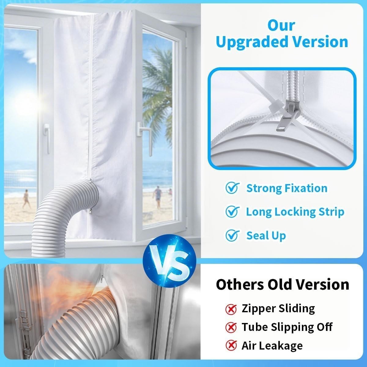 Effortless 400CM Portable AC Window Seal Kit – Keeps Your Room Cool Efficiently
