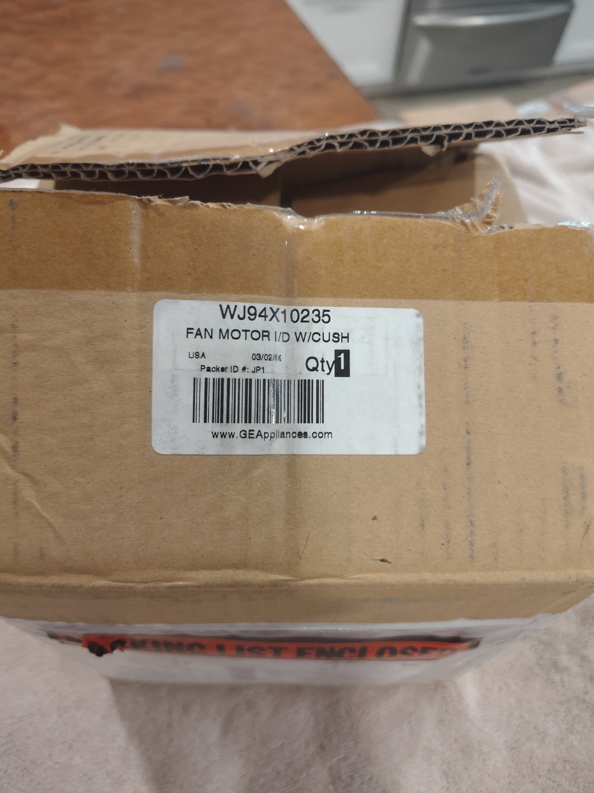 GE BRAND NEW OEM FAN MOTOR I/D W/CUSHIONS WJ94X10235.H9D5 Free Shipping