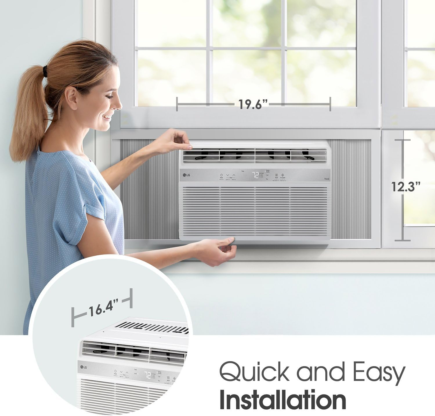 LG 8,000 BTU Window Air Conditioner with Dehumidifier, 115V, Window AC for Mediu