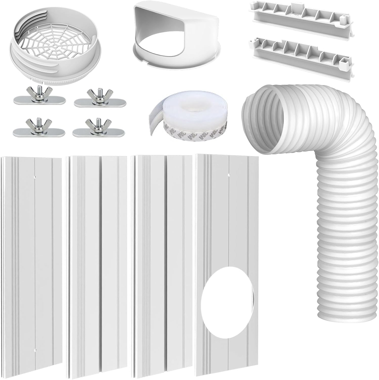 Portable Air Conditioner Window Kit with 5.9&Prime; Anti-Clockwise Exhaust Hose, Mobil