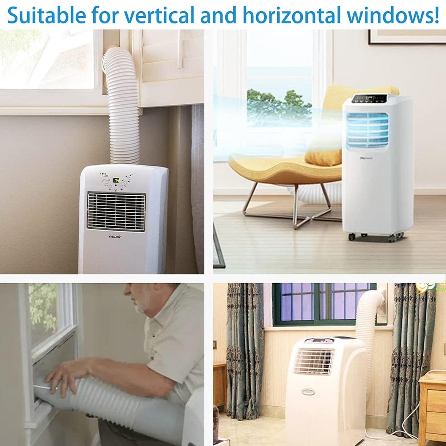 Portable Air Conditioner Window Vent Kit, Adjustable Window Seal with 5.9 Inc…
