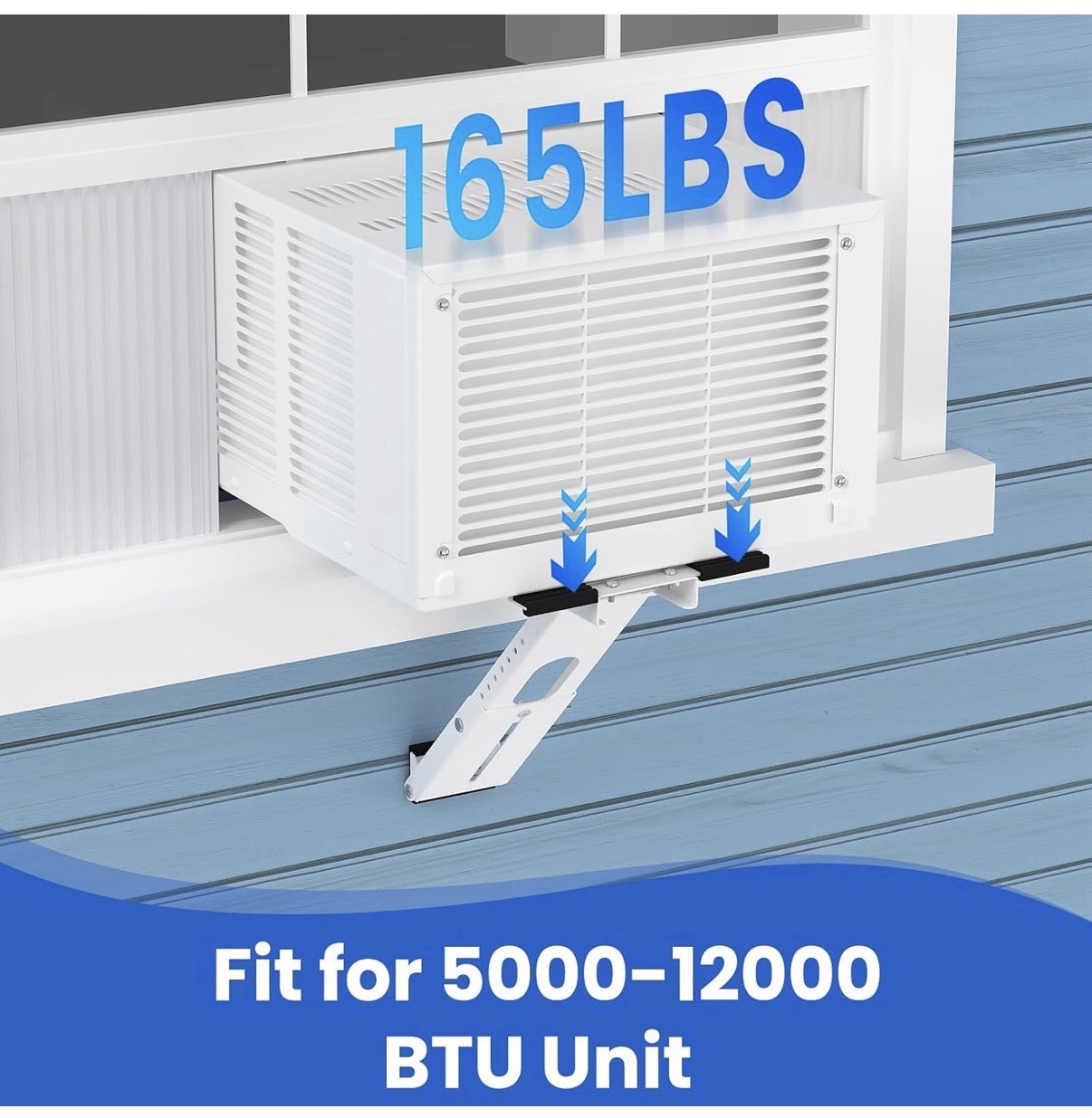 Heavy Duty Window Air Conditioner Support Bracket 165 lbs 5000-12000 BTU