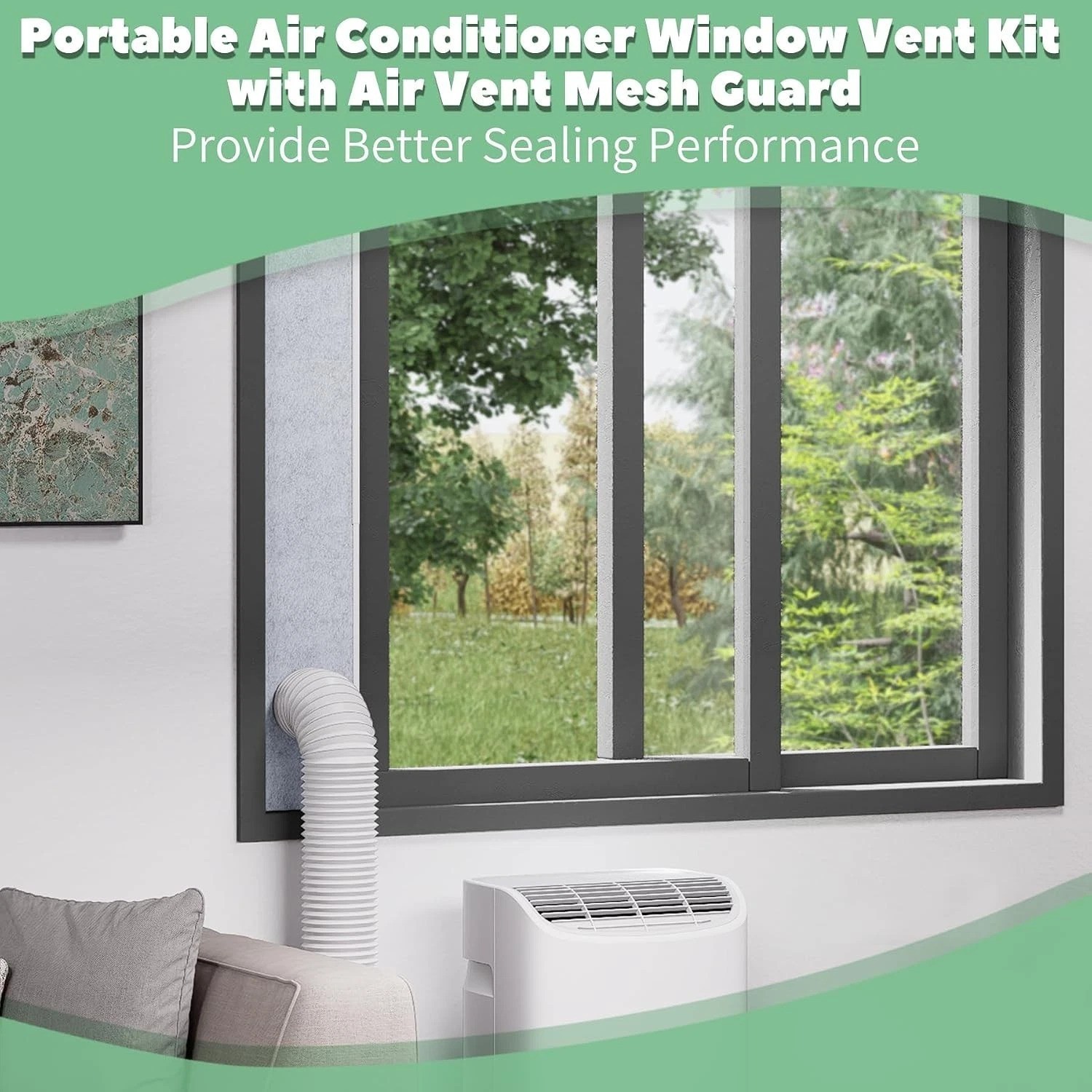 Portable Air Conditioner Window Vent Kit with Insulation Foam Panels, Adjusta…