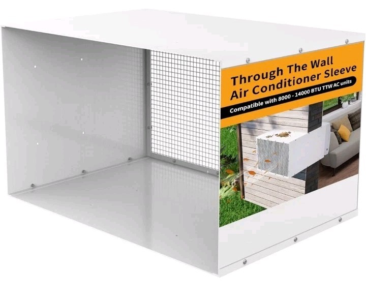 Durable Air Conditioner Wall Sleeve 26&Prime; AC Wall Sleeve w/ Mesh Vent/Drain Hole