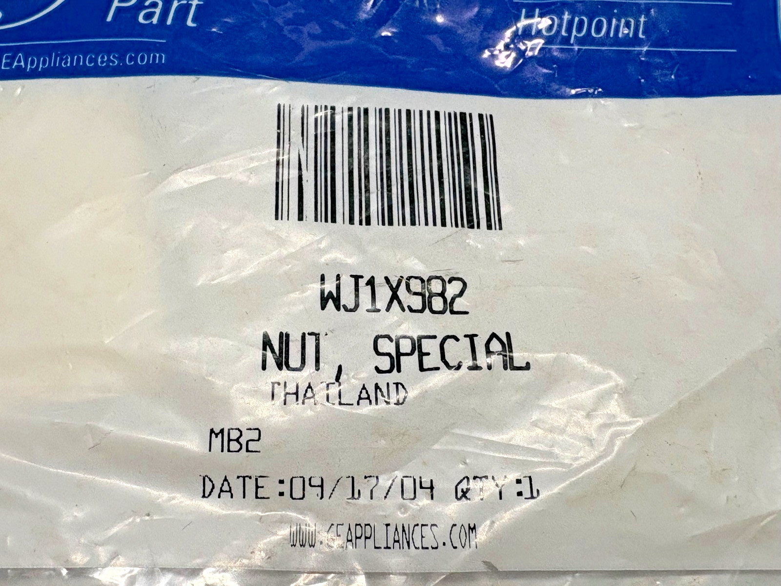 WJ1X982 GE / GENERAL ELECTRIC AIR CONDITIONER MOUNTING NUT – OEM – NEW – NLA