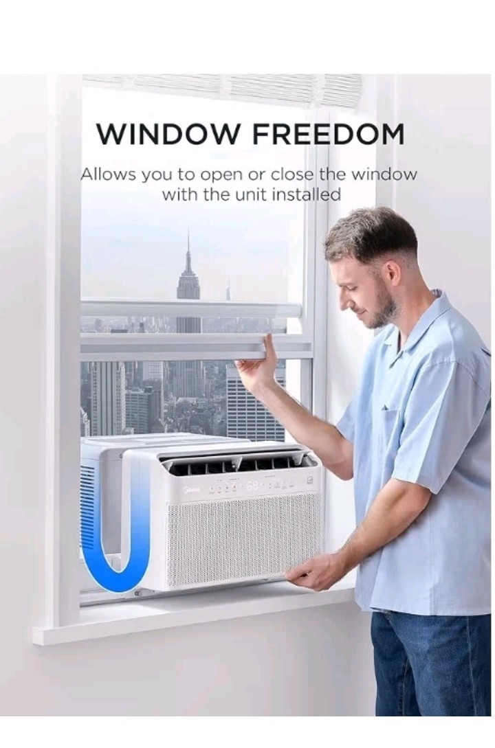 Midea 12000 BTU U Shape Window Air Conditioner Smart WiFi Inverter AC 550 Sq Ft
